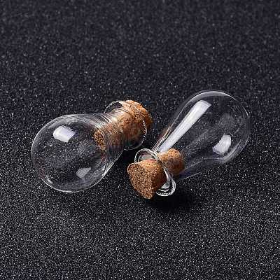 Glass Cork Bottles Ornament LS-AJEW-O032-02F-1