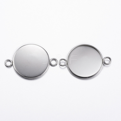 Tarnish Resistant 304 Stainless Steel Cabochon Connector Settings X-STAS-P161-29-20mm-1
