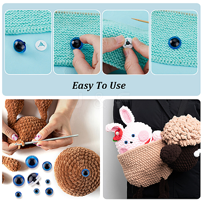 64Pcs 8 Styles Craft Plastic Doll Eyes DOLL-GA0001-18-1