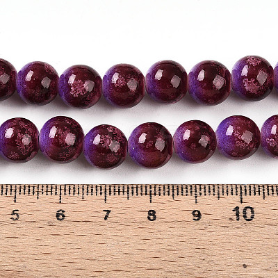 Baking Paint Glass Beads Strands DGLA-N008-10mm-04-1