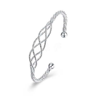 Trendy Brass Cuff Bangles BJEW-BB31056-1