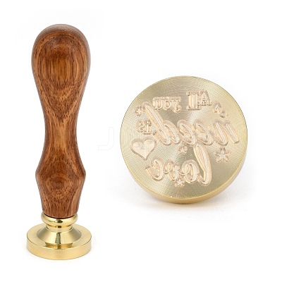 Brass Retro Wax Sealing Stamp AJEW-F045-C02-1