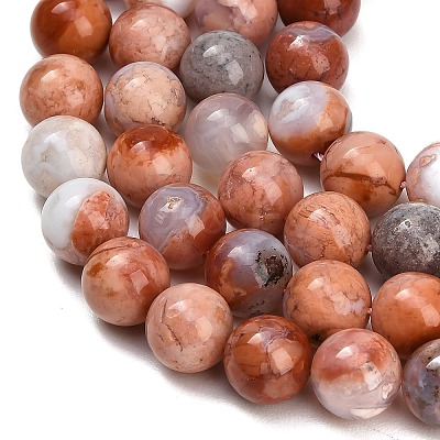 Natural Mexican Pink Agate Beads Strands GG-CBA07EB-A01-01-1