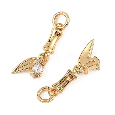 SHEGRACE Brass Micro Pave Clear Cubic Zirconia Pendants XGRQ4N099-712G-1