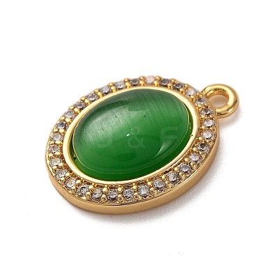 Brass Micro Pave Clear Cubic Zirconia Pendants KK-Z066-06G-02-1