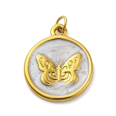 304 Stainless Steel Enamel Pendants STAS-E550-49G-1