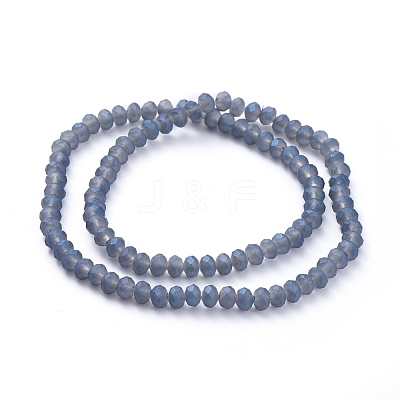 Full Rainbow Plated Faceted Rondelle Glass Beads Strands EGLA-J054-6x4mm-FR04-1