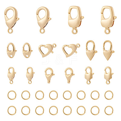 16Pcs 8 Styles Brass Lobster Claw Clasps KK-TA0003-04-1