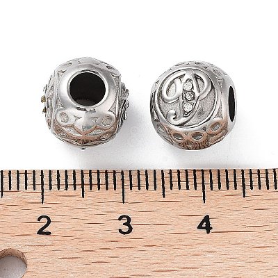 304 Stainless Steel Rhinestone European Beads STAS-A092-10P-P-1