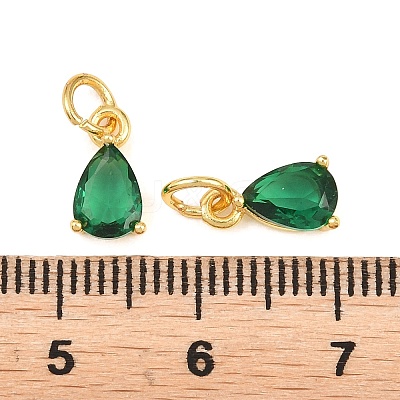 Brass Pave Cubic Zirconia Charms KK-K340-51G-08-1