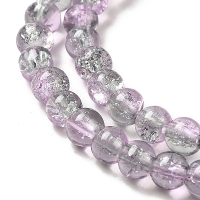 Spray Painted Crackle Glass Beads Strands CCG-Q002-6mm-02-1