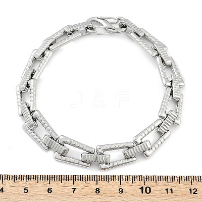 304 Stainless Steel Trapezoid Link Chain Bracelets for Women Men BJEW-F488-46P-1