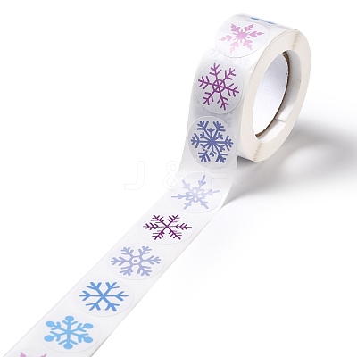 Christmas Themed Flat Round Roll Stickers DIY-B045-04B-1