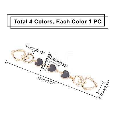 4Pcs 4 Colors Light Gold Zinc Alloy Hanger Clasps FIND-PH0001-42-1