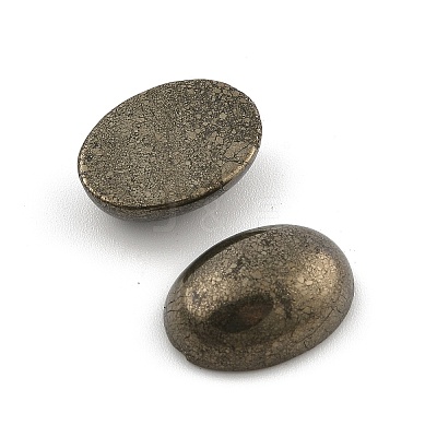 Oval Natural Pyrite Cabochons G-I125-10-18x13mm-01-1