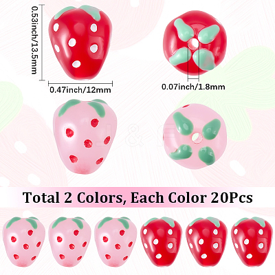 40Pcs 2 Colors Opaque Acrylic Enamel Beads MACR-SC0002-57-1