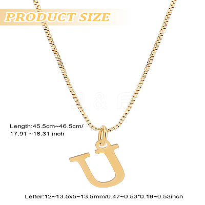 1pc 304 Stainless Steel Letter Pendant Necklaces NJEW-LP0001-38U-G-1