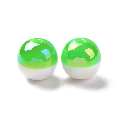 Two Tone Opaque Resin Beads RESI-A020-02B-1