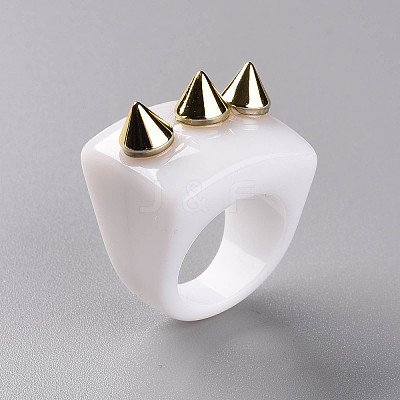 Opaque Acrylic Finger Rings RJEW-T010-12-1