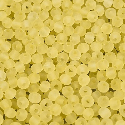 FGB Frosted Transparent Glass Seed Beads SEED-N013-04A-02-1