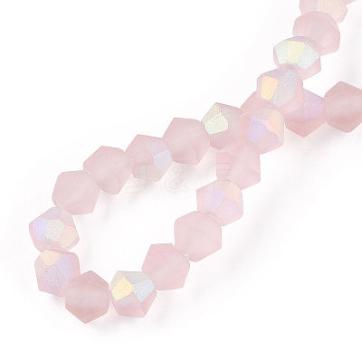 Imitate Austrian Crystal Bicone Frosted Glass Beads Strands GLAA-F029-TM2mm-A26-1