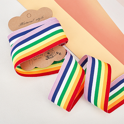 Stripe Double Face Rainbow Ribbon OCOR-FG0001-06-1