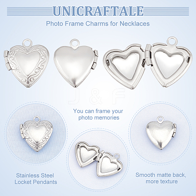 316 Stainless Steel Locket Pendants STAS-UN0055-04-1