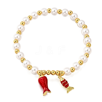 Brass Cubic Zirconia Stretch Bracelets BJEW-K278-03G-1
