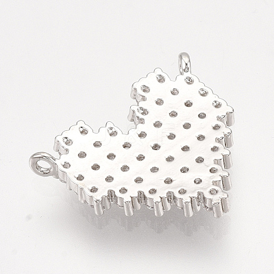 Brass Micro Pave Cubic Zirconia Pendants X-ZIRC-S061-122P-1