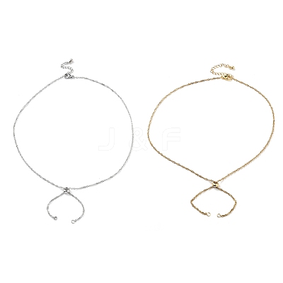 2Pcs 2 Colors 304 Stainless Steel Singapore Chain Necklace Making AJEW-JB01333-1
