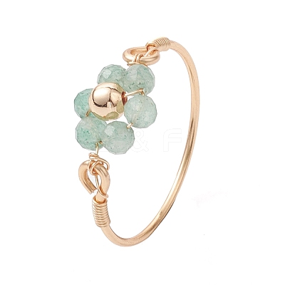 Flower Natural Gemstone Ring RJEW-JR00711-01-1