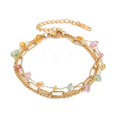 Bohemia Style 304 Stainless Steel Multi-strand Bracelets BJEW-U026-07G-1