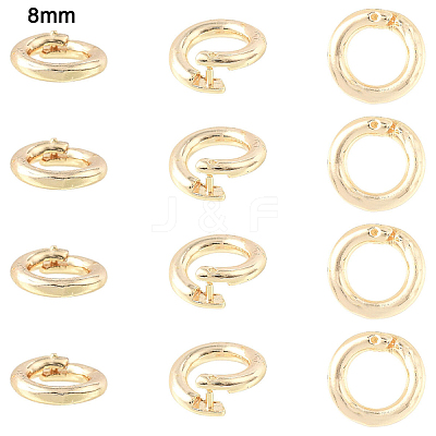 10Pcs Brass Locking Jump Rings KK-YW0003-96B-G-1