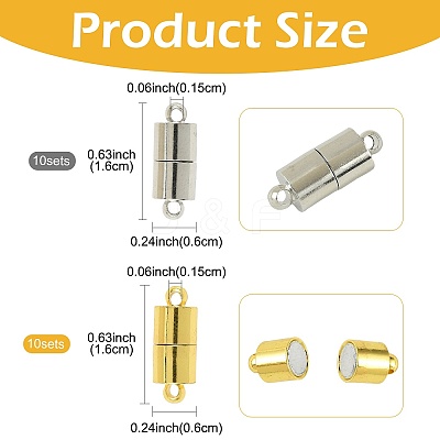 10 Bags Brass Magnetic Clasps with Loops KK-FS0002-02P-1