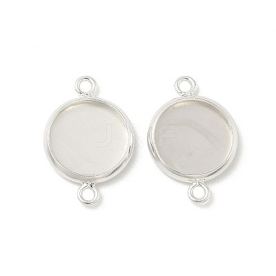 Flat Round Brass Connector Cabochon Settings KK-K414-13E-S-1