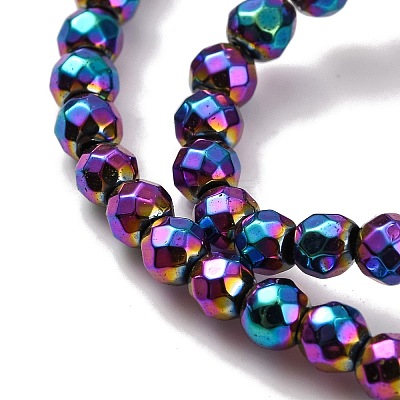 Electroplate Non-magnetic Synthetic Hematite Beads Strands X-G-J169B-3mm-05-1