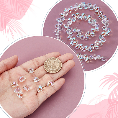 2Strands Electroplate Glass Beads Strands GLAA-GA0002-38B-1