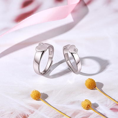 925 Sterling Silver Adjustable Couple Rings JR716A-1