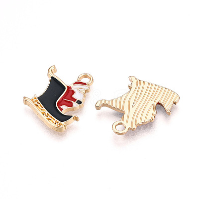 Golden Plated Alloy Enamel Pendants LS-ENAM-T009-88-RS-1