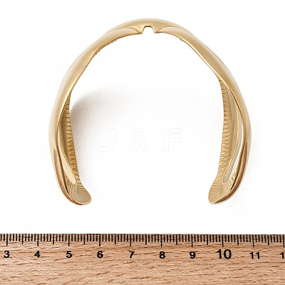 304 Stainless Steel Open Cuff Bangles for Women LS-BJEW-K264-03G-1