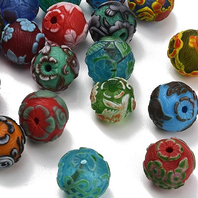 Handmade Bumpy Lampwork Beads LA-CBA7A1F-02B-1