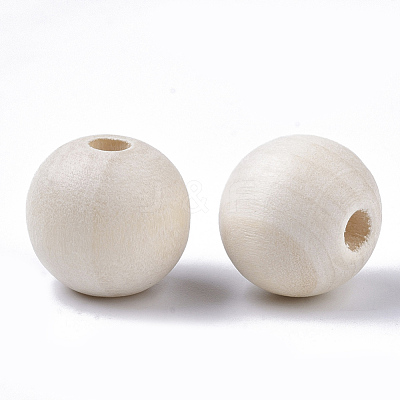 Unfinished Natural Wood Beads X-WOOD-S651-A16mm-LF-1