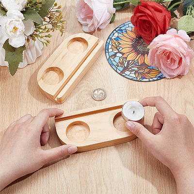 Wood Candle Holder DIY-WH0699-09C-1