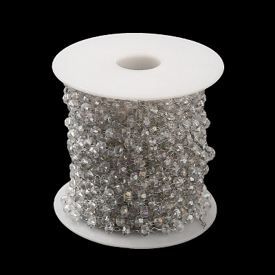 Glass Rondelle Beaded Chains CHS-B004-02P-1