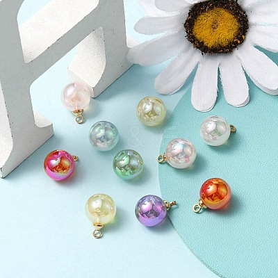 10Pcs UV Plating Acrylic Pendants FIND-YW0002-05-1