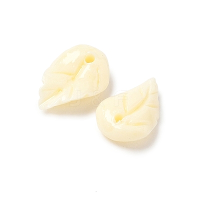 Synthetic Coral Dyed Leaf Charms CORA-Q034-01-02-1