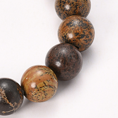 Natural Dendritic Jasper Beaded Stretch Bracelets BJEW-Q692-55-10mm-1