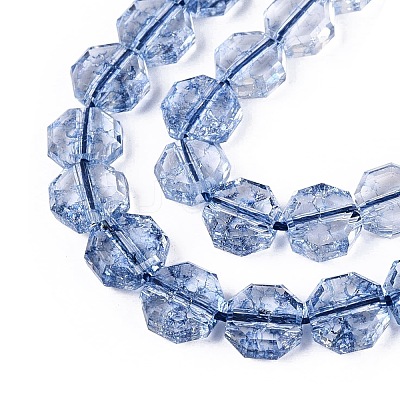Transparent Crackle Glass Beads Strands GLAA-Q108-03A-10-1