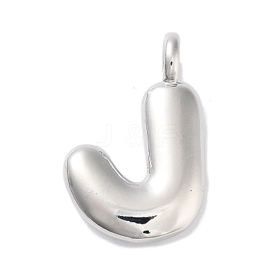 Rack Plating Brass Balloon Letter Pendants KK-C050-01P-J-1