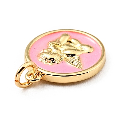 Brass Enamel Pendants KK-G416-38G-1